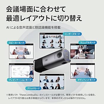 Amazon.co.jp: MAXHUB 360度全方位WEBカメラ (AI搭載4Kカメラ